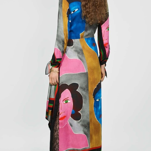 Asymmetrical Starry Euro Abstract Drawing Dress - Picture 4 of 5